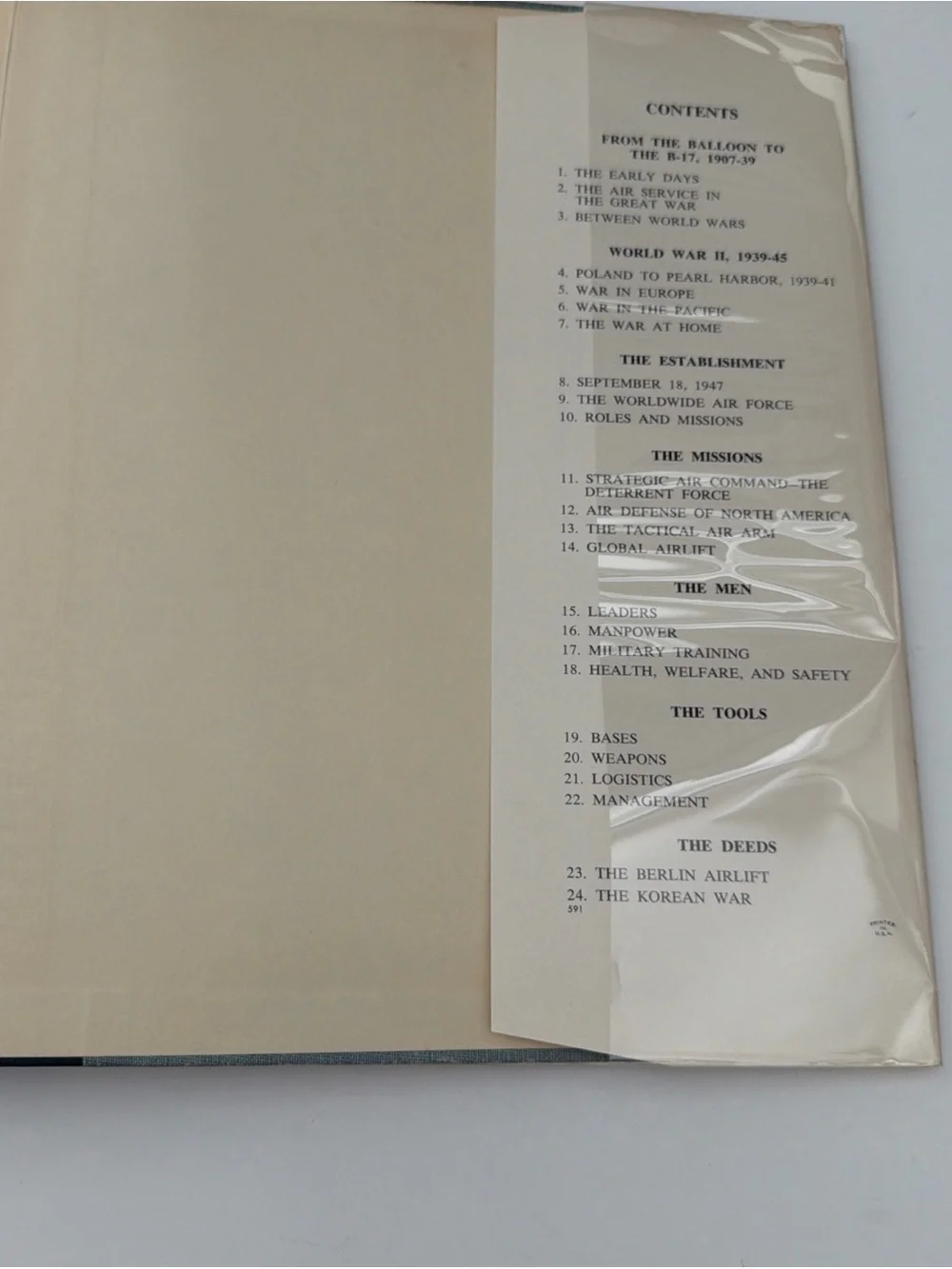 1957 A History of the United States Air Force 1907-1957 Book Alfred Goldberg